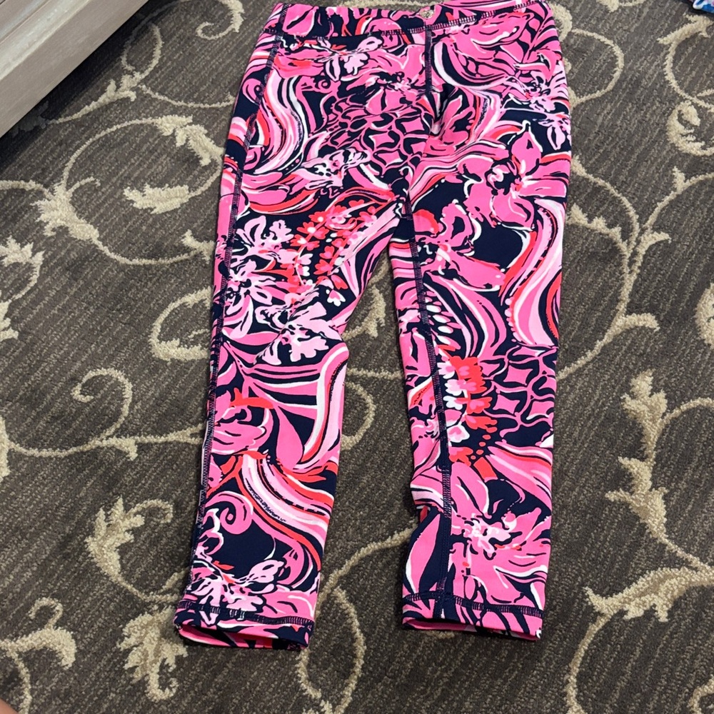 Lilly Pulitzer Vibrant Pink Patterned Kids Leggings